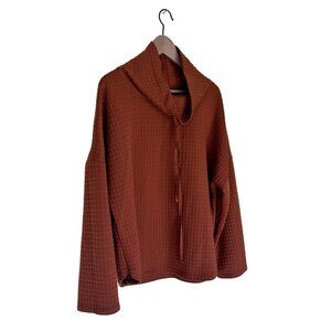 Max Studio Chocolate Brown Waffle Knit Pullover, Size XL